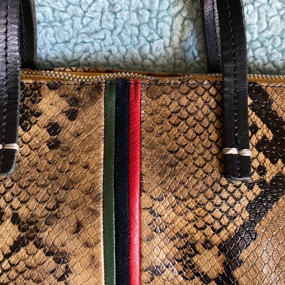 Clare V. Attaché Snake Embossed Goatskin Tote - Picture 6 of 16